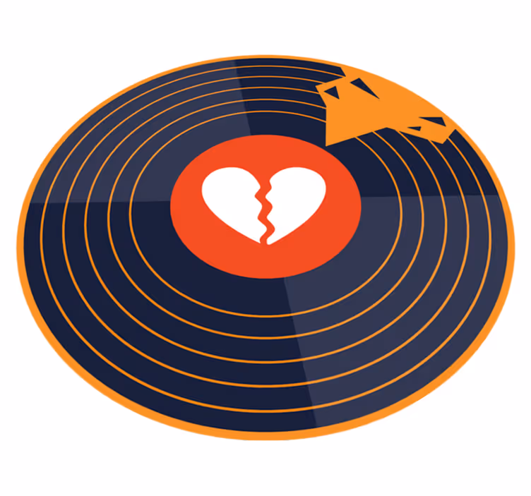 Knust hjerte vinyl moderne teppe - Tenstickers
