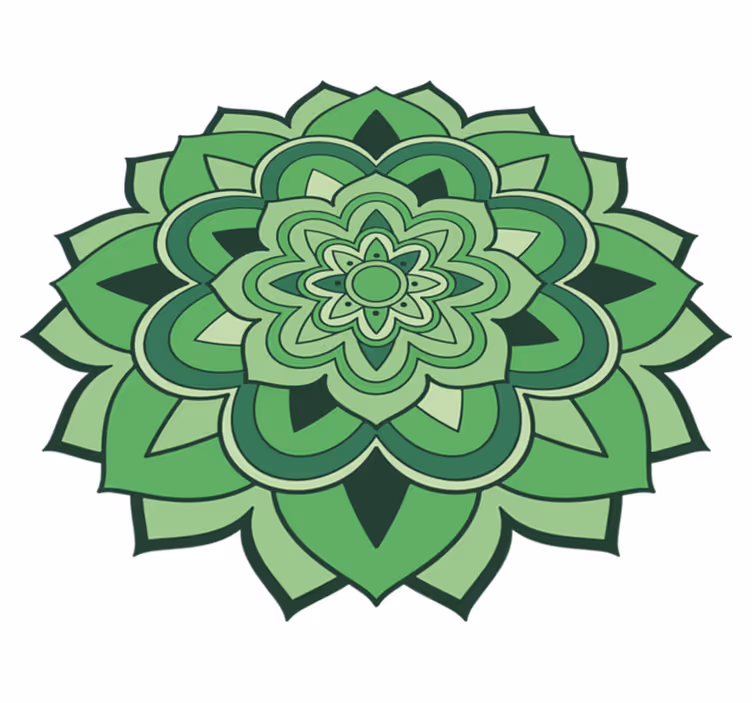 Grønt mandala emblem vinyl teppe mandala - Tenstickers