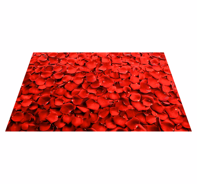 Rød kronbladarray vinyl teppe blomster og planter - Tenstickers