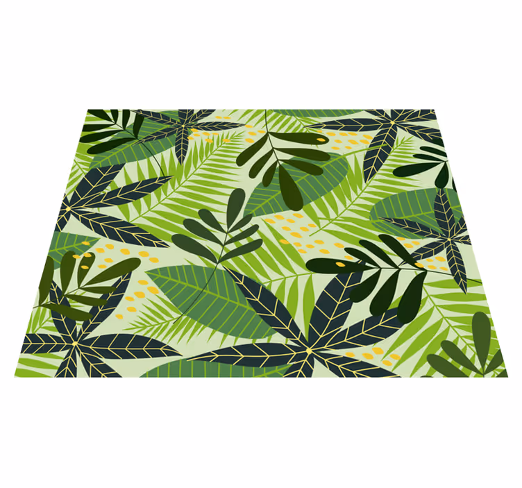 Tropisk løvrik botanisk vinyl teppe blomster og planter - Tenstickers