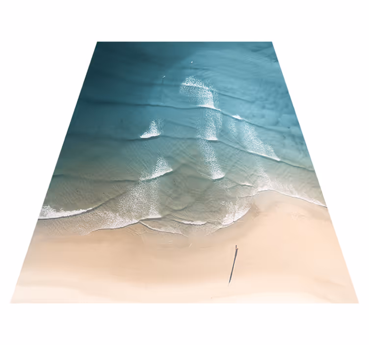 Kyststrandlinje vinyl teppe natur - Tenstickers