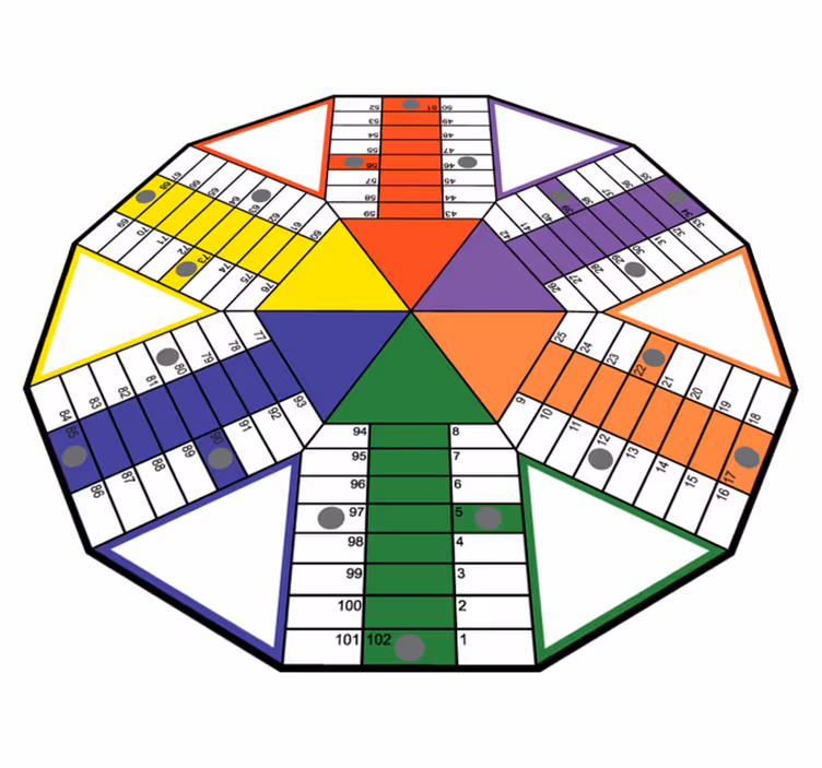 Klassisk parchis spill vinyl teppe - Tenstickers