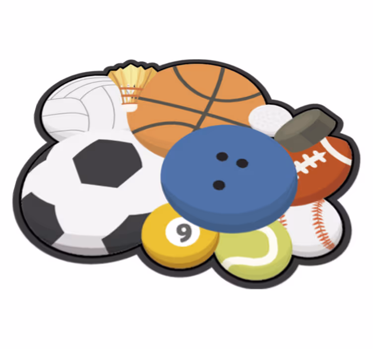Sportsball ungdoms vinylteppe - Tenstickers