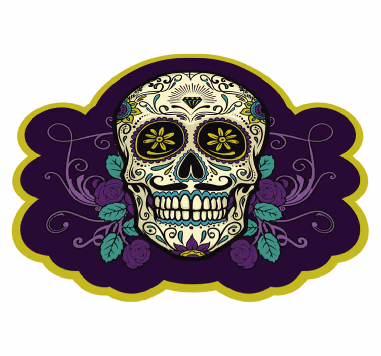 Meksikansk skull ungdom vinyl teppe tenåring - Tenstickers