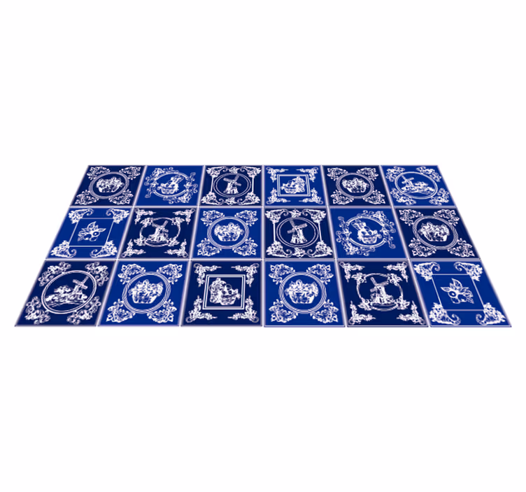 Keramisk ornamentikk vinyl teppe kjøkken - Tenstickers