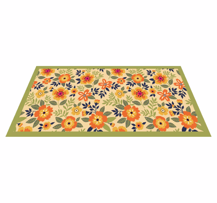 Blomsterhagemotiv vinyl teppe blomster og planter - Tenstickers