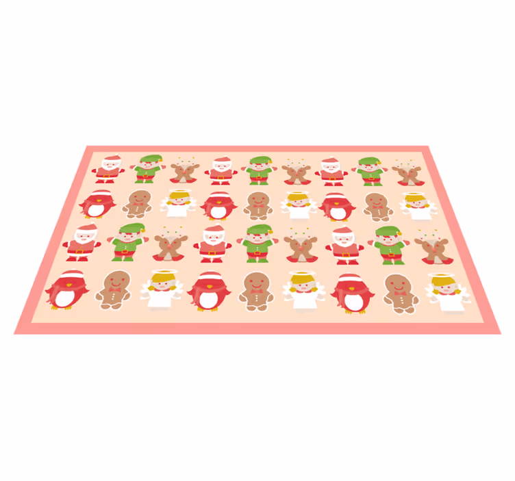 Tegneserie reinsdyr og alver jul vinylteppe - Tenstickers