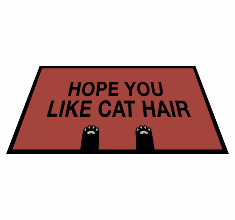 Kattehår humor vinyl teppe sagn og tekster - Tenstickers