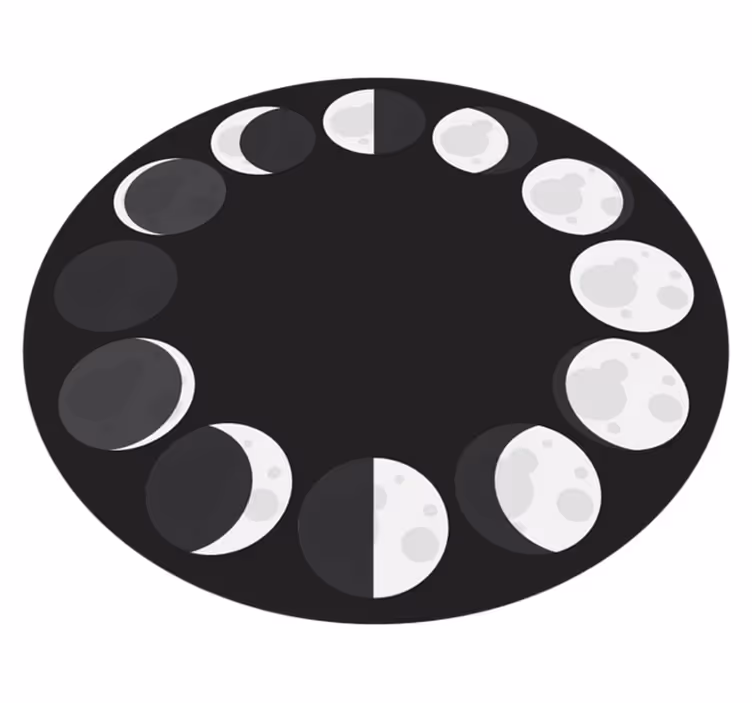 Månefaser moderne vinyl teppe - Tenstickers