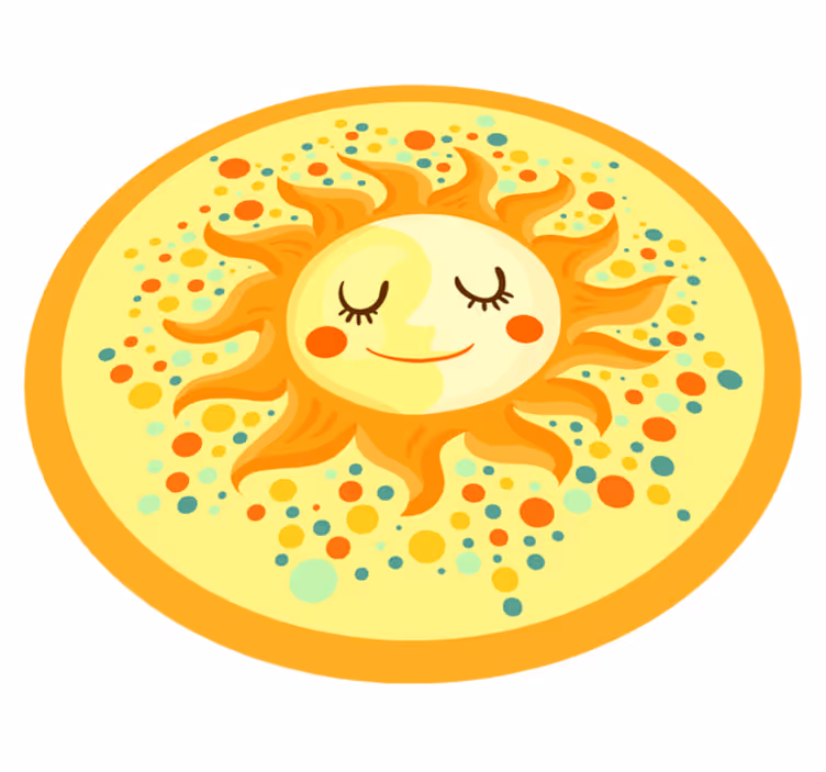 Gul sol natur vinyl teppe - Tenstickers