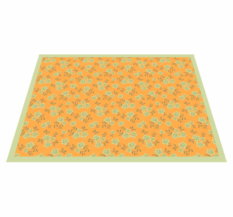 Vintage blomster gul farge blomsterteppe - Tenstickers