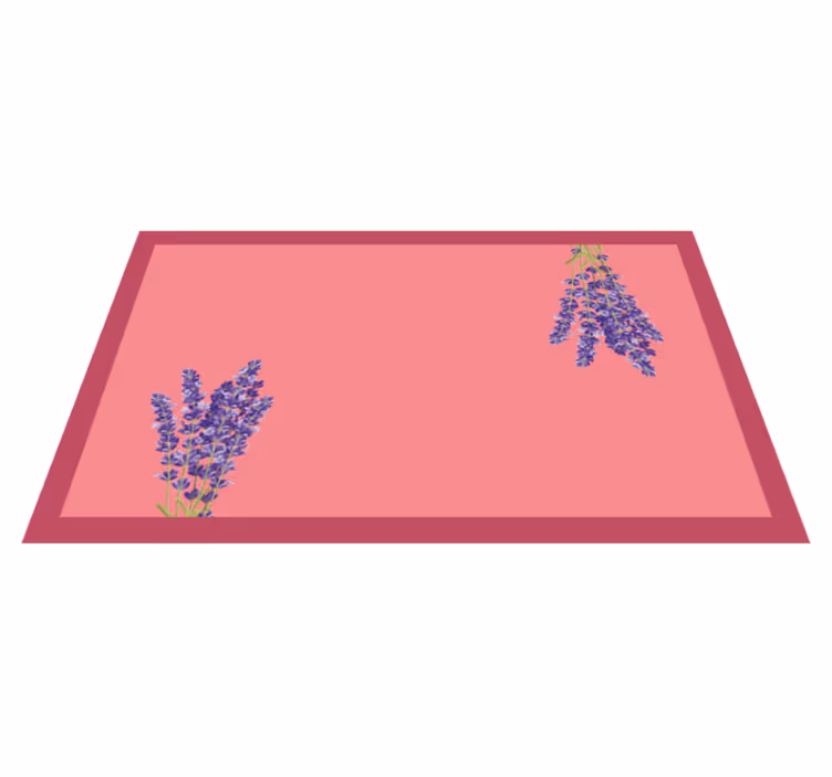 Floral lavendel aksenter vinyl teppe blomster og planter - Tenstickers