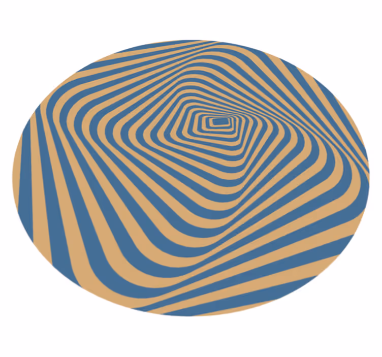 Trippy blå linjer moderne vinyl teppe - Tenstickers