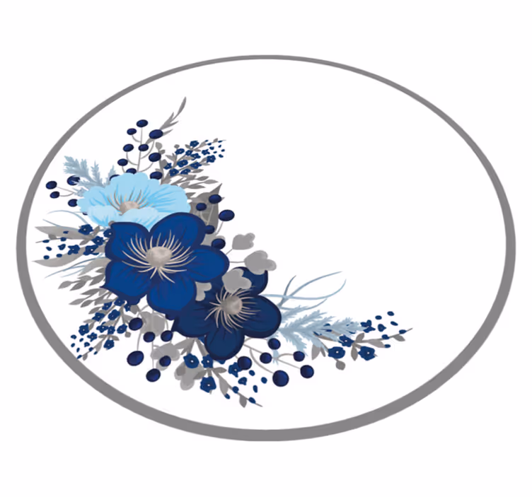 Blå blomsterkrans blomsterteppe - Tenstickers
