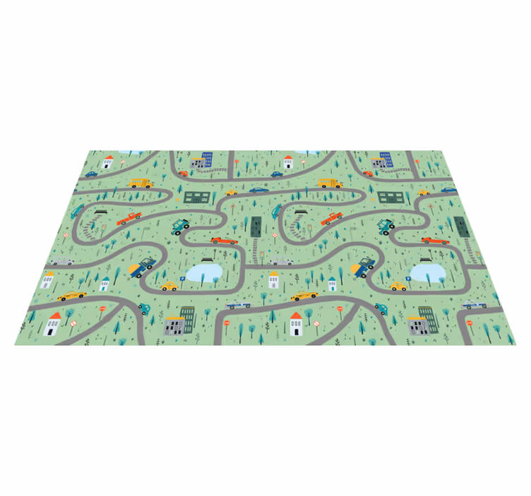 By for barn med vegteppe - Tenstickers