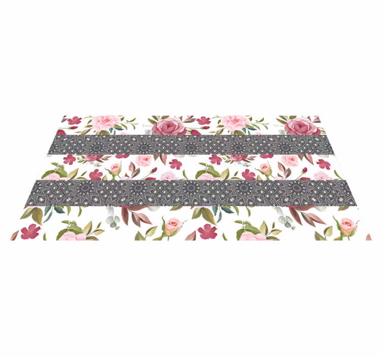 Blomsterløper vinyl teppe blomster og planter - Tenstickers