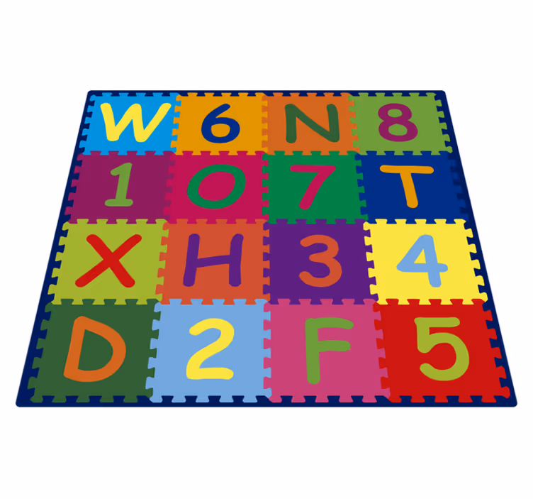 Alfabet og tall vinyl alfabet teppe - Tenstickers