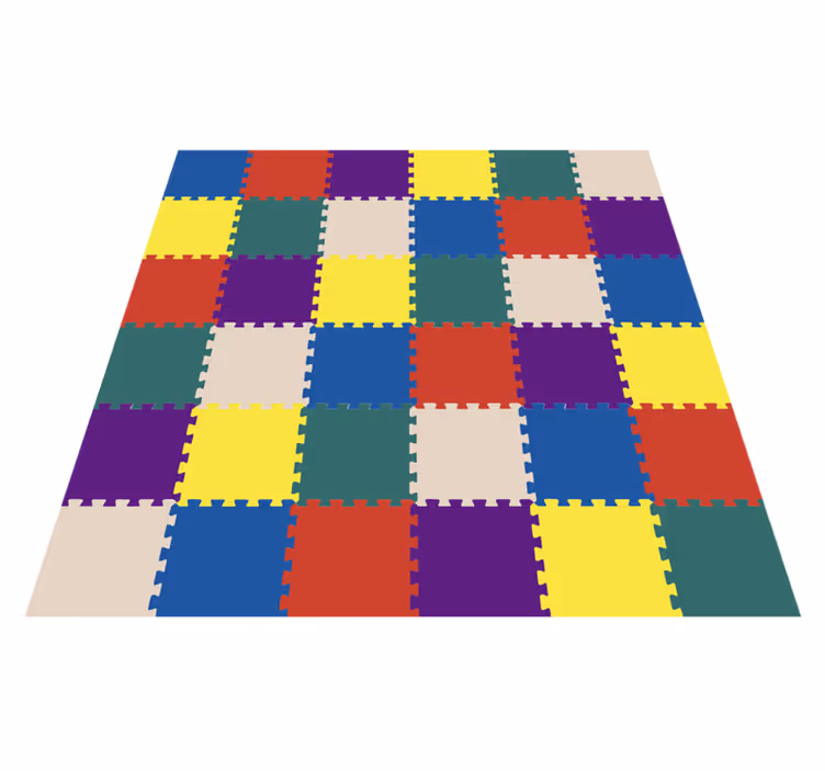 Fargerik puslespillmatte Vinyl teppe flere barn - Tenstickers