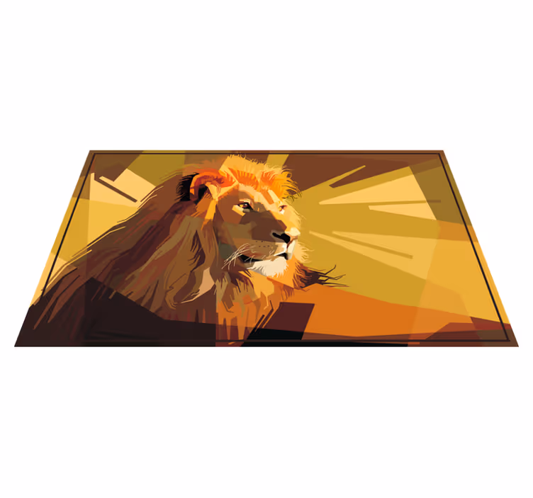 Løve tegning dyr vinyl teppe - Tenstickers