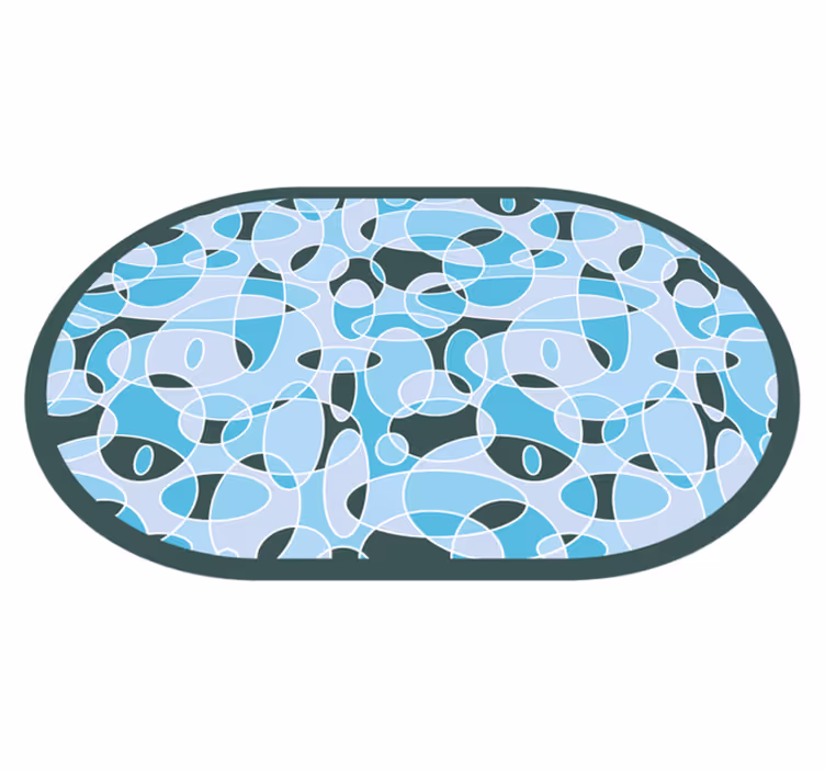 Blå oval minimal vinylteppe - Tenstickers