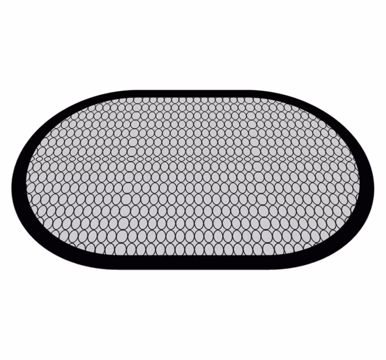 Grå oval minimal vinylteppe - Tenstickers