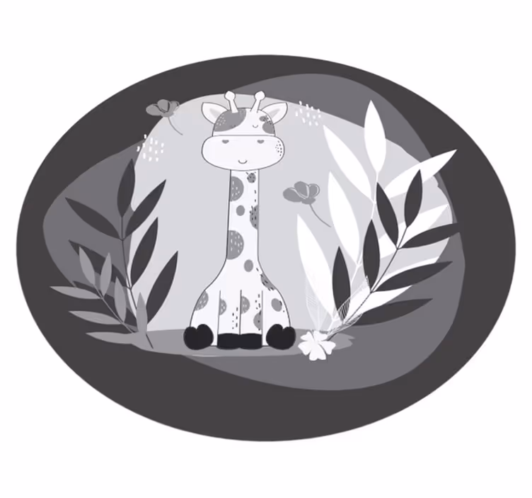 Giraff barnehage tema vinyl teppe baby - Tenstickers