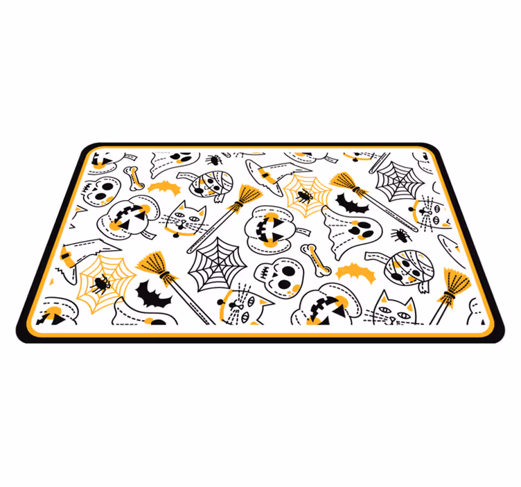 Små tegneseriefigurer halloween vinyl teppe - Tenstickers