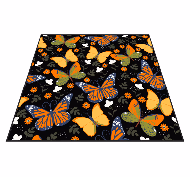 Sommerfugler blomster mønster dyre vinyl teppe - Tenstickers