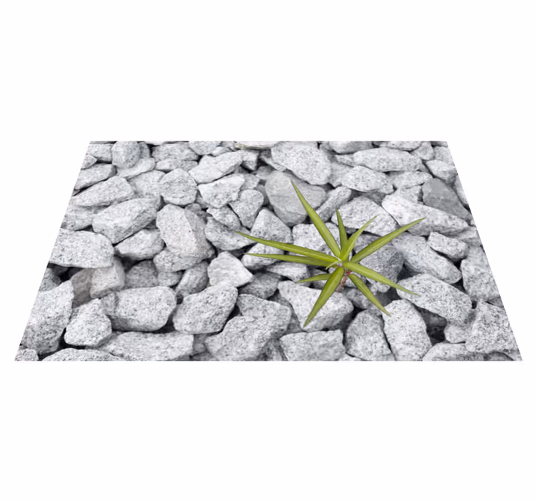 Ensom vill plante knust stein vinylteppe - Tenstickers