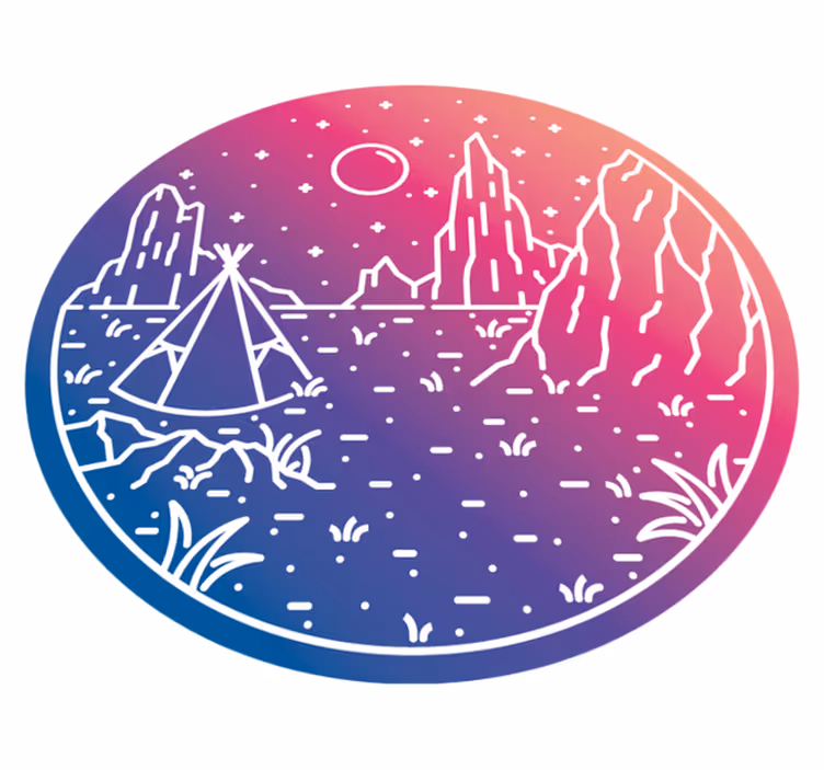 Camping nattscene vinyl teppe natur - Tenstickers