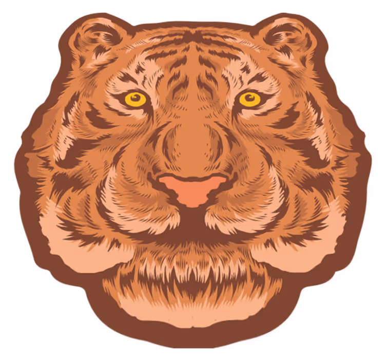 Tiger emblem animal vinyl teppe - Tenstickers