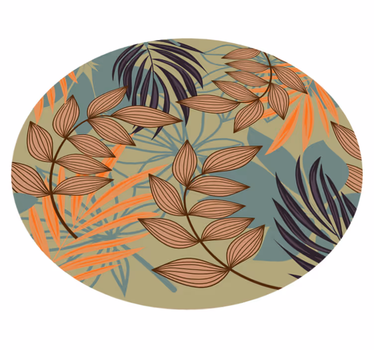 Blader på grener blomster vinylteppe - Tenstickers
