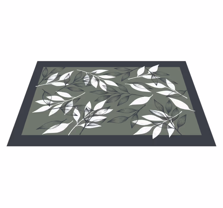 Løvrike botaniske mønster vinyl teppe blomster og planter - Tenstickers