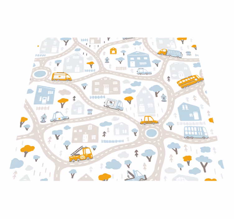 Bytrafikkspill vinyl teppe veier - Tenstickers