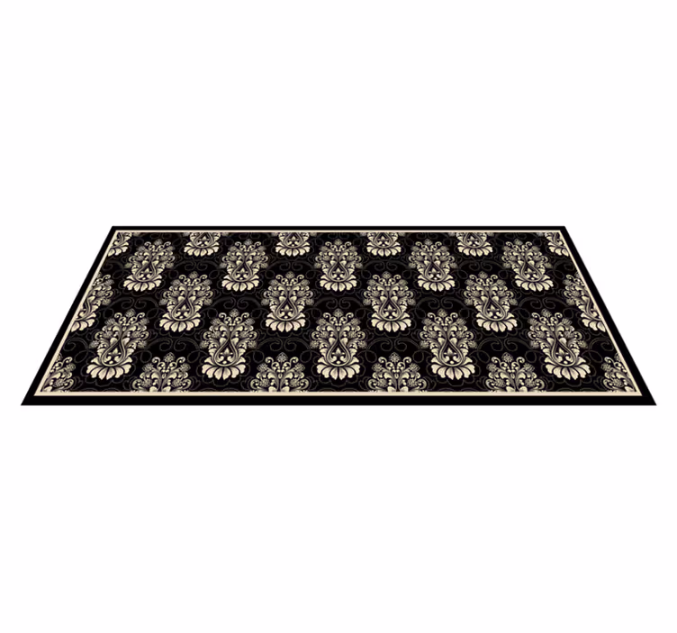 Barokke blomstermønster vinyl teppe vintage - Tenstickers