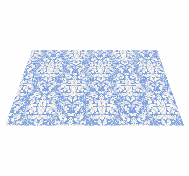 Damask fliser i blåtoner moderne teppe - Tenstickers