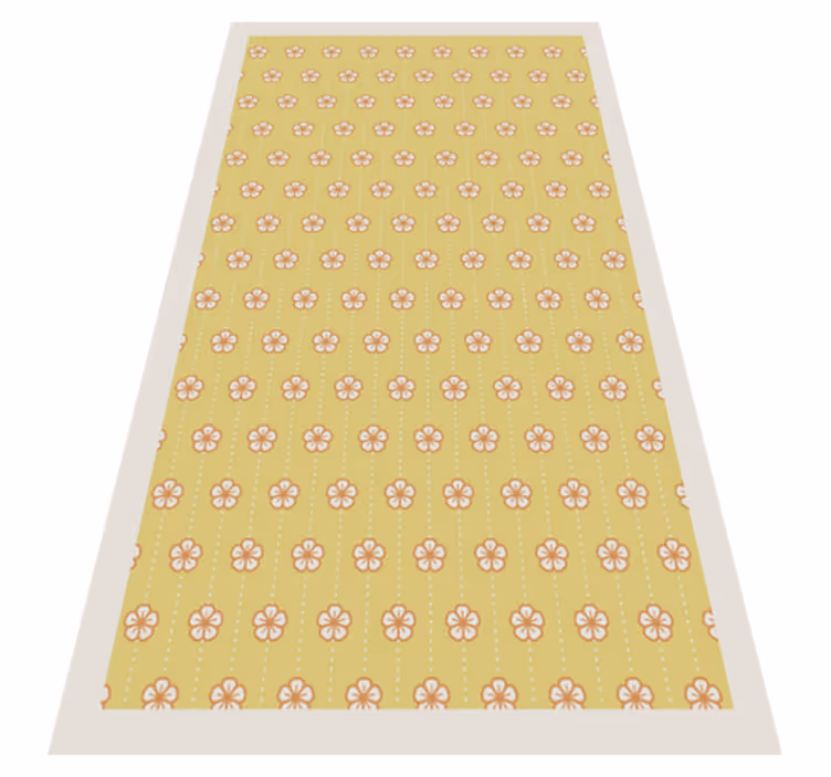 Gult kirsebærblomstmønster blomsterteppe - Tenstickers