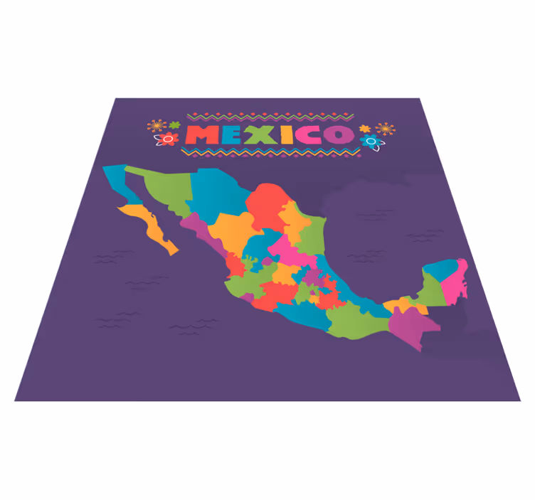 Kart mexico verdenskart vinyl teppe - Tenstickers