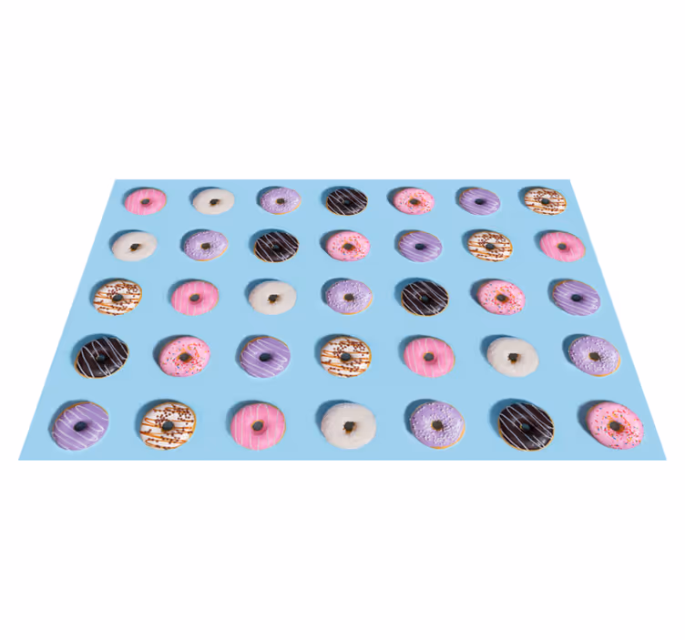 Realistisk donuts mønster spisestue teppe - Tenstickers