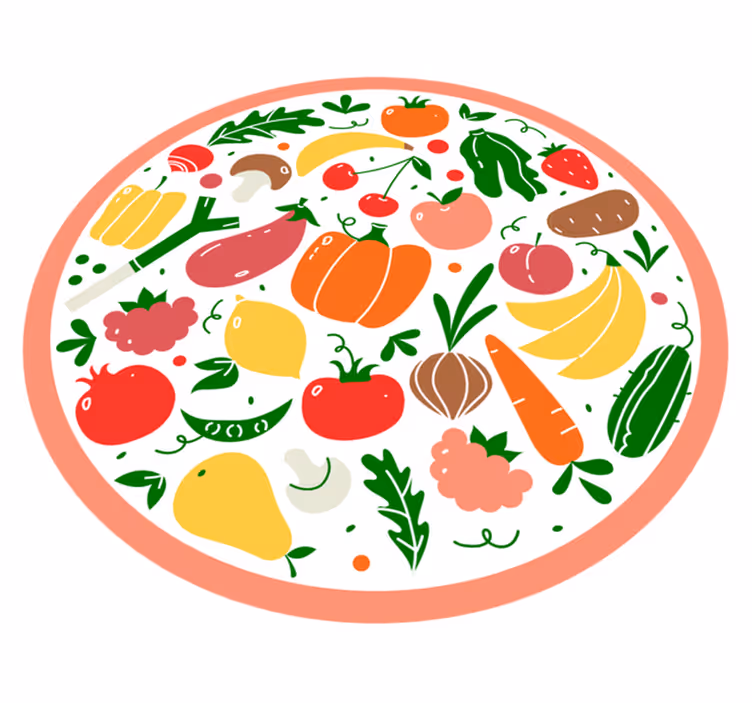 Fargerikt fruktmotiv vinyl teppe blomster og planter - Tenstickers