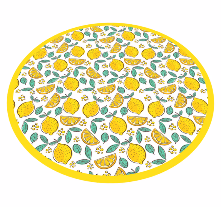 Illustrerende sitronmønster kjøkkengulvfliser - Tenstickers