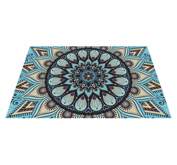 Utsmykket sirkulært motiv vinyl teppe mandala - Tenstickers