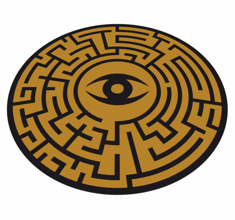 Gresk øye etnisk vinyl teppe labyrint - Tenstickers