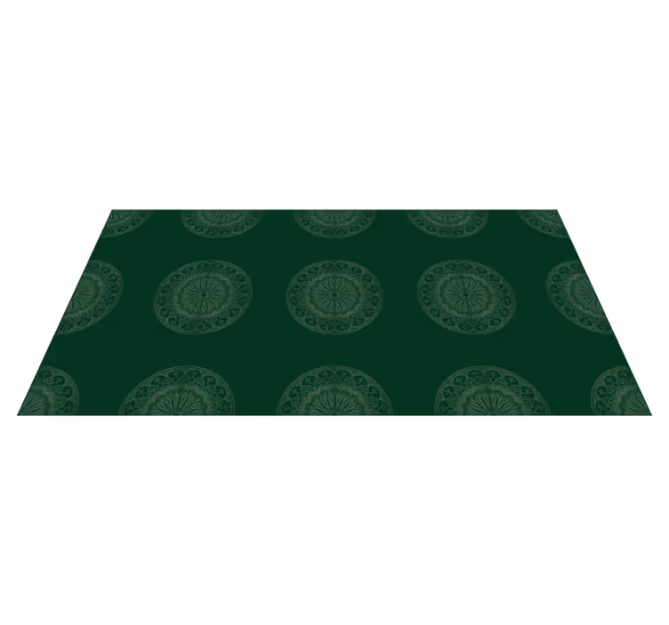 Grønt mandala mønster vinyl teppe - Tenstickers