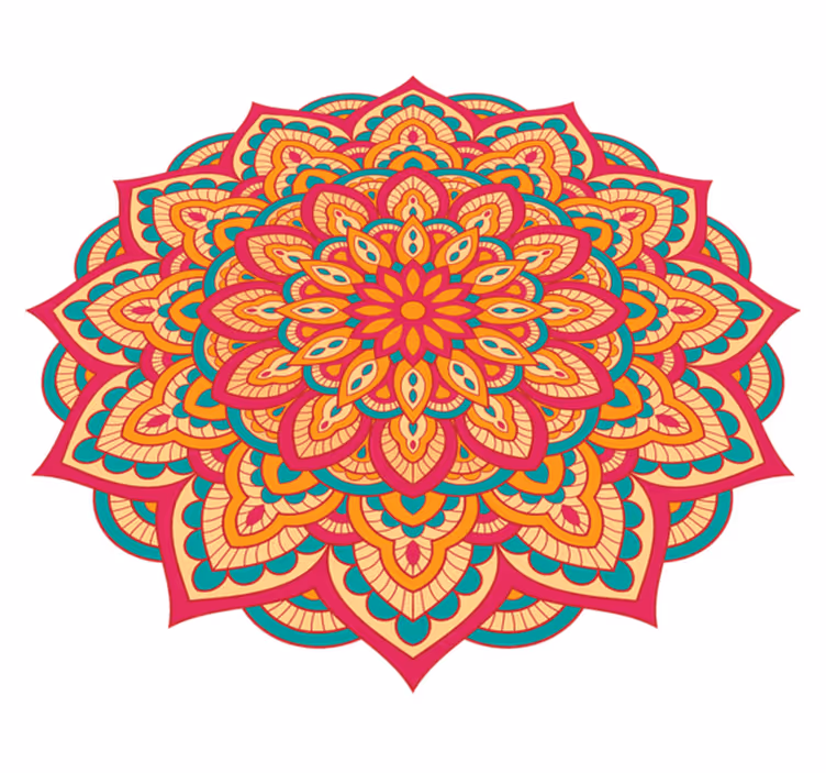 Fargerikt mandalas mandala vinylteppe - Tenstickers