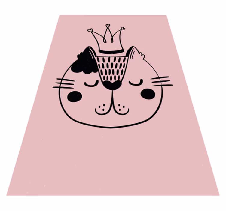 Kronet katt illustrasjon vinyl teppe dyr - Tenstickers