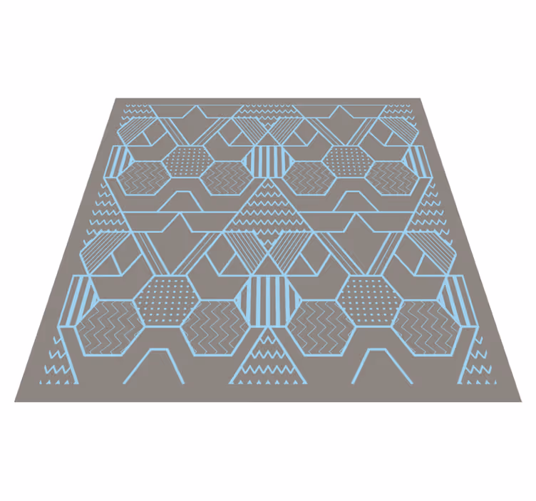 Blå sekskanter og diamanter mosaikkfliser - Tenstickers