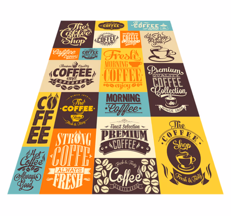 Kaffe design kjøkken gulvfliser - Tenstickers