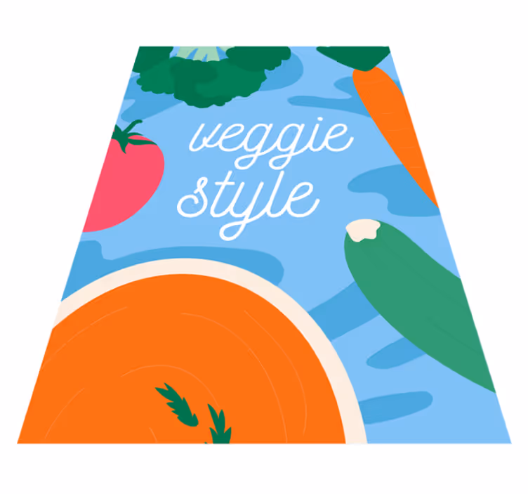 Veggiet stil kjøkken vinyl teppe - Tenstickers
