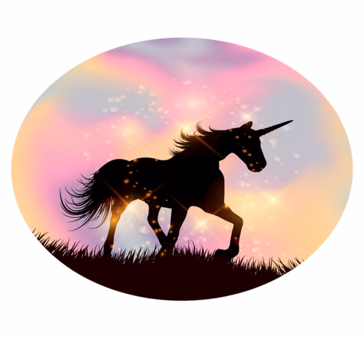 Enhjørning hologram gradient bakgrunn dyre vinyl teppe - Tenstickers